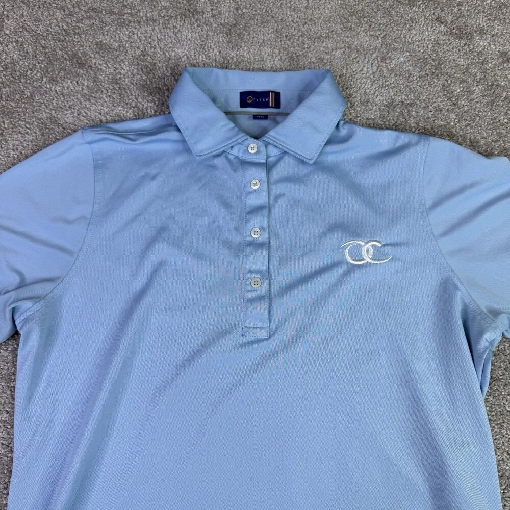 Stitch Shirt Men’s Medium Blue Performance Golf Polo Preppy Casual